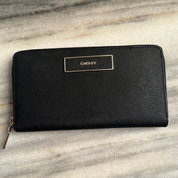 Dkny Bags Dkny Textured Leather Zip Wallet Poshmark